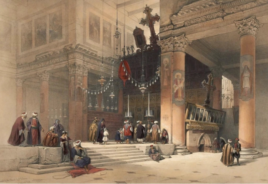 David Roberts - Chancel of the Church of St Helena, lithograph, 19th century - Darnley Fine Art