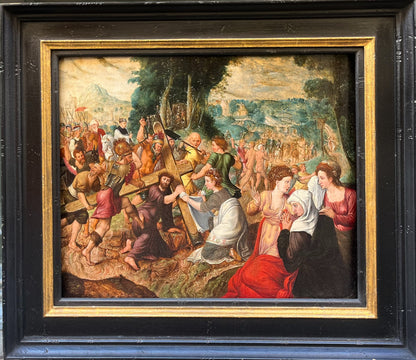 Circle of Henri Met de Bles - The Road to Calvary, oil on oak panel, 16th century - Darnley Fine Art