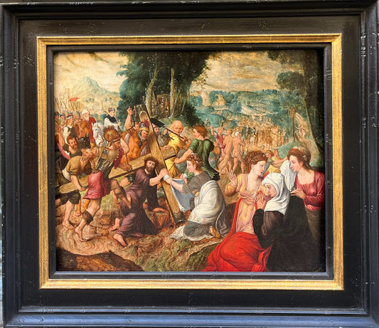 Circle of Henri Met de Bles - The Road to Calvary, oil on oak panel, 16th century - Darnley Fine Art