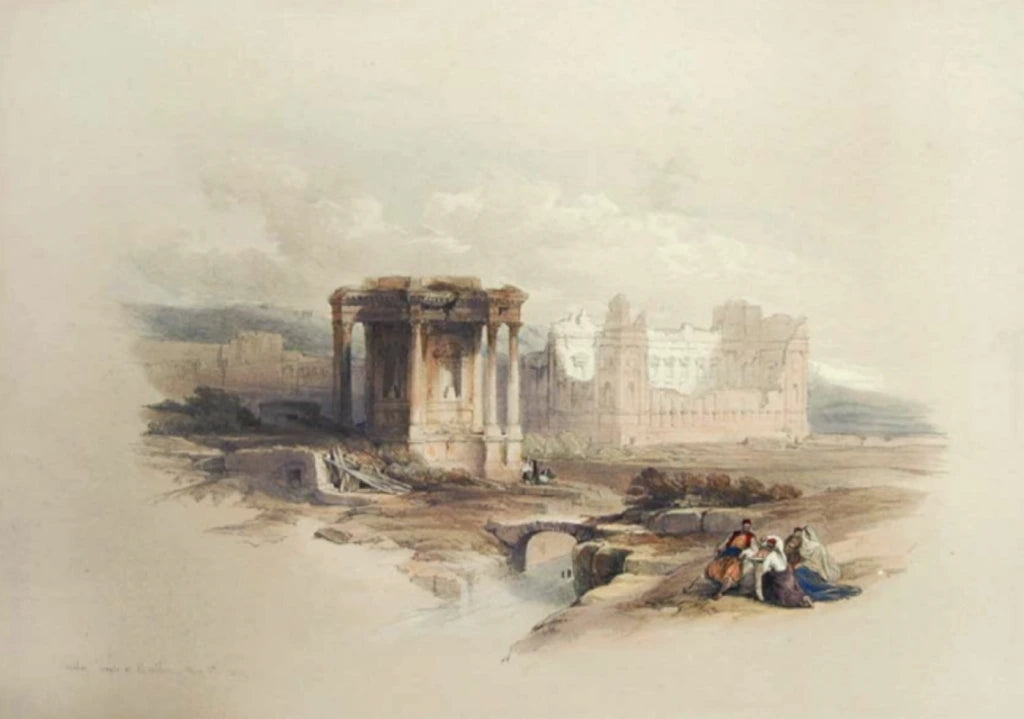 David Roberts - Circular Temple, Baalbec, lithograph, 19th century - Darnley Fine Art