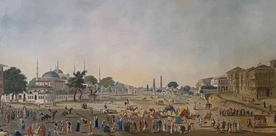 Anton Ignaz Melling - Constantinople, hand-coloured etching, late 18th / early 19th century - Darnley Fine Art
