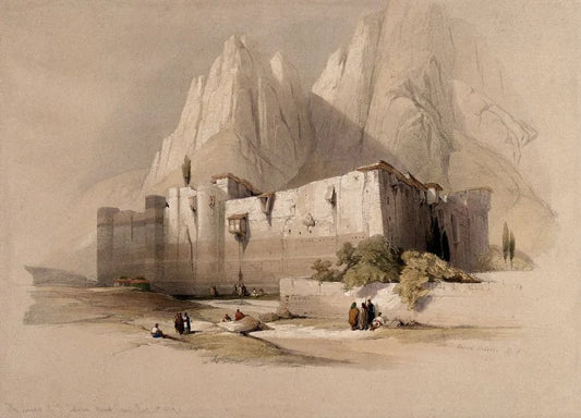 David Roberts - Convent of St Catherine, Mt Sinai, lithograph, 19th century - Darnley Fine Art