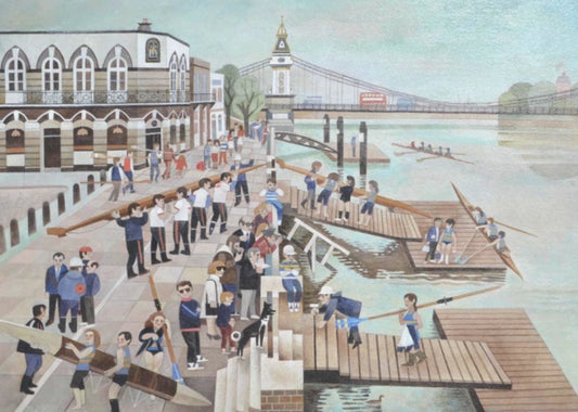 Alfred Daniels - Crews Training at Hammersmith, mixed media, 20th century - Darnley Fine Art