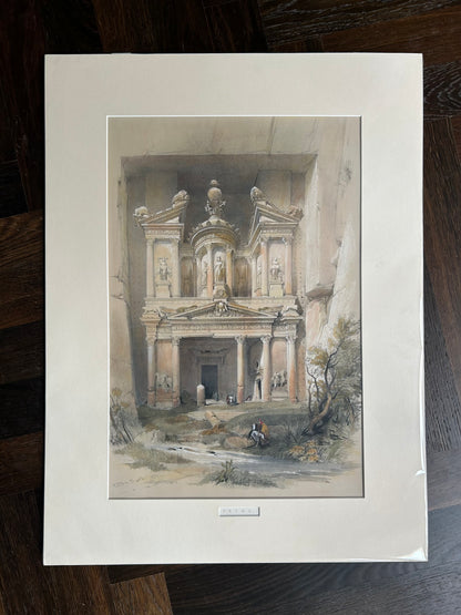 David Roberts - El Khasne, Petra, lithograph, 19th century - Darnley Fine Art