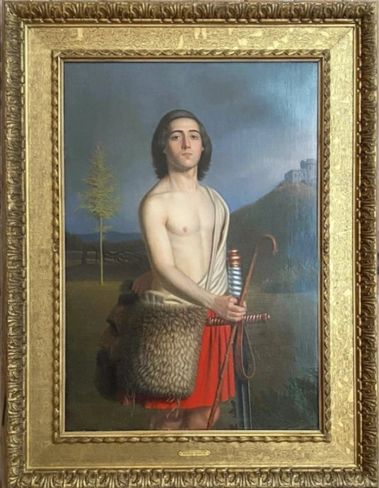 John Rogers Herbert - David with the Head of Goliath, oil on canvas, mid 19th century - Darnley Fine Art