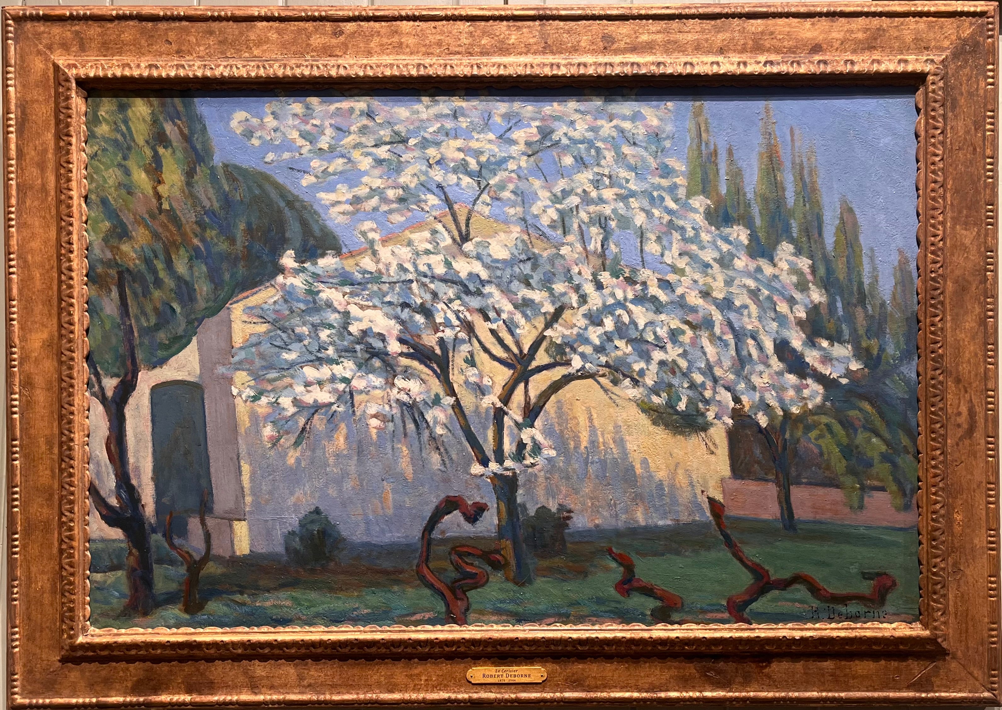 Robert Deborne - Le Cerisier (The Cherry Tree), oil on canvas, 19th century - Darnley Fine Art