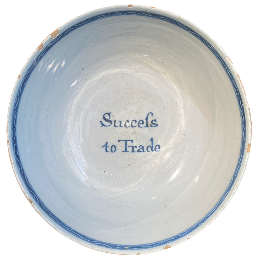 English School - Delftware Bowl, glazed Delft pottery, 18th century - Darnley Fine Art