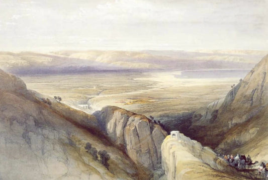 David Roberts - Descent upon the Valley of the Jordan, lithograph, 19th century - Darnley Fine Art