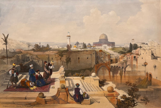 David Roberts - The Dome of the Rock showing the site of the Temple, lithograph, 19th century - Darnley Fine Art