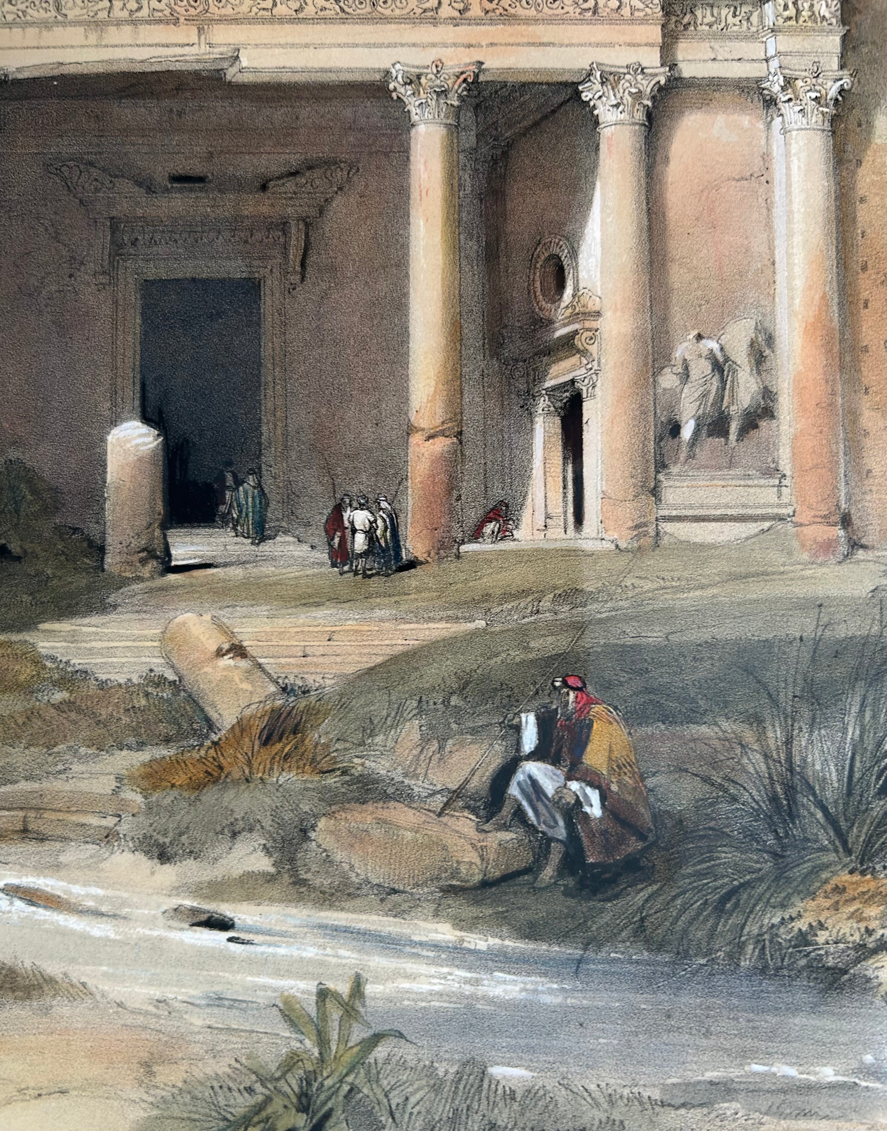 David Roberts - El Khasne, Petra, lithograph, 19th century - Darnley Fine Art