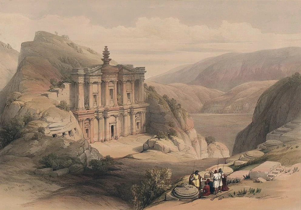 David Roberts - El Deir, Petra, lithograph, 19th century - Darnley Fine Art