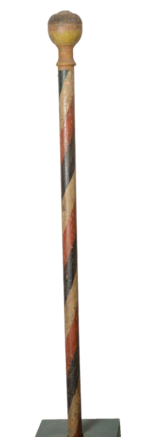 English School - Early Barbers Pole, hand-carved wood, 18th century - Darnley Fine Art