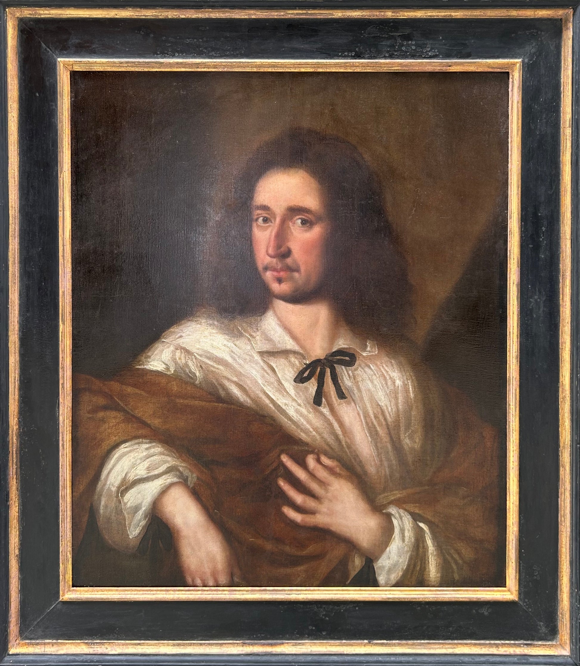 English School - Portrait of a Melancholic Gentleman, oil on canvas, 17th century - Darnley Fine Art