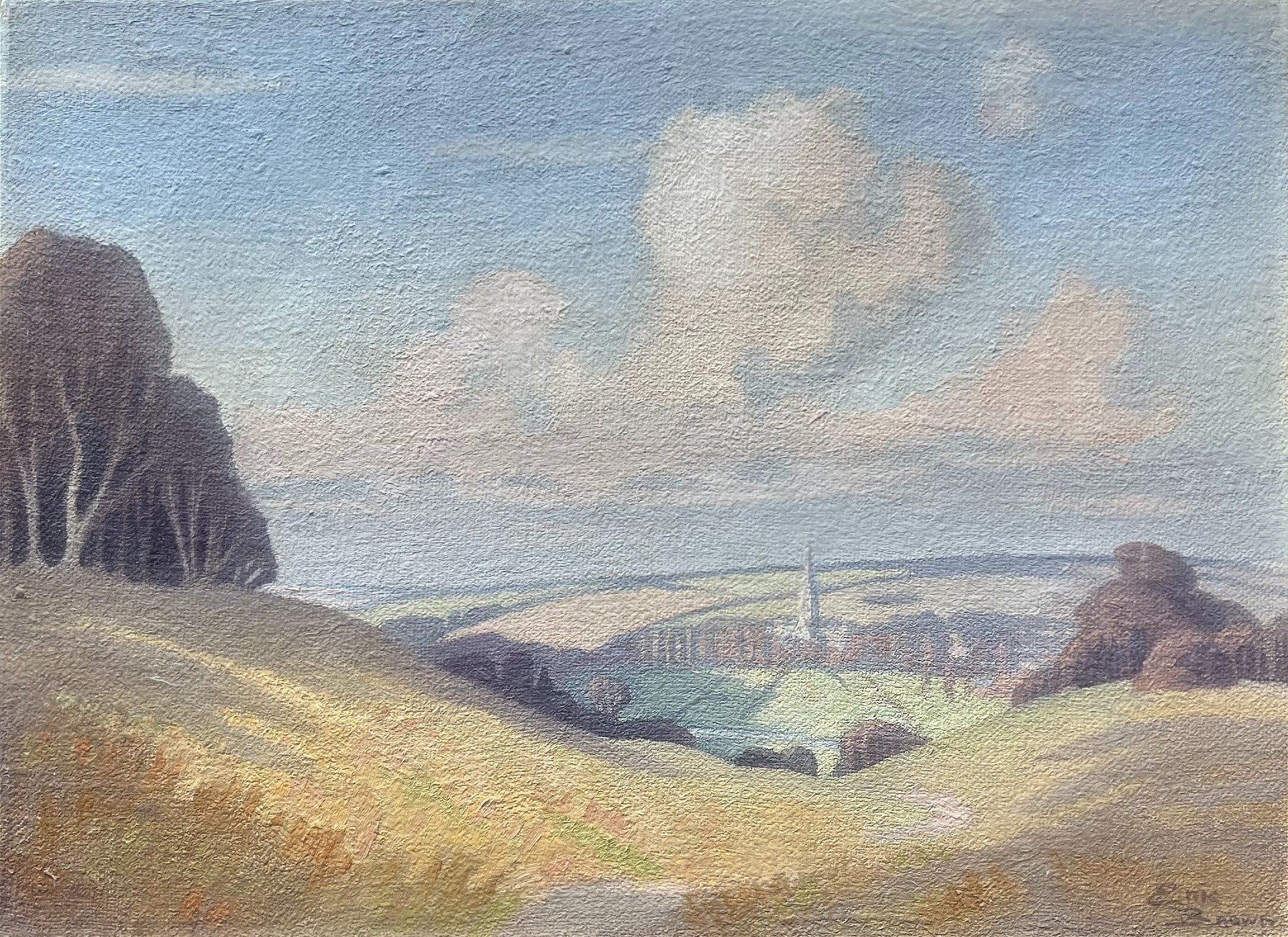 Eric Brown - Salisbury Hills, oil on canvas, 20th century - Darnley Fine Art