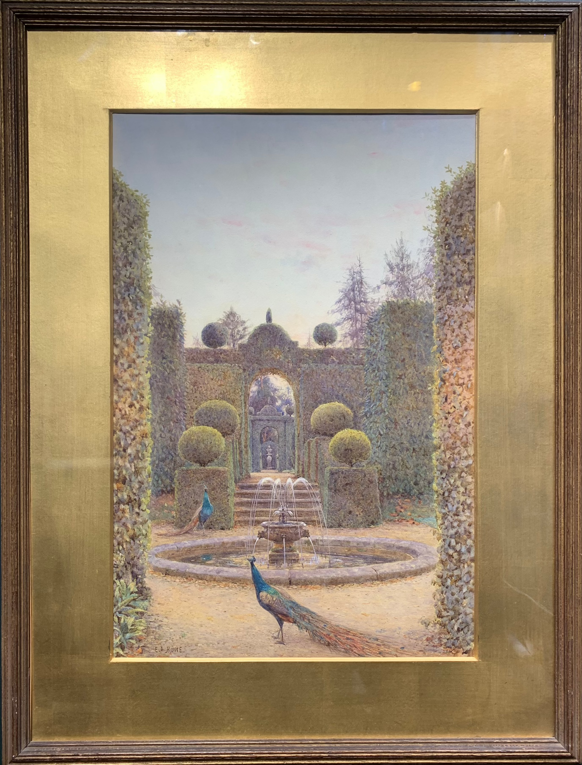 Ernest Arthur Rowe - Brockenhurst Gardens, watercolour, 19th century - Darnley Fine Art