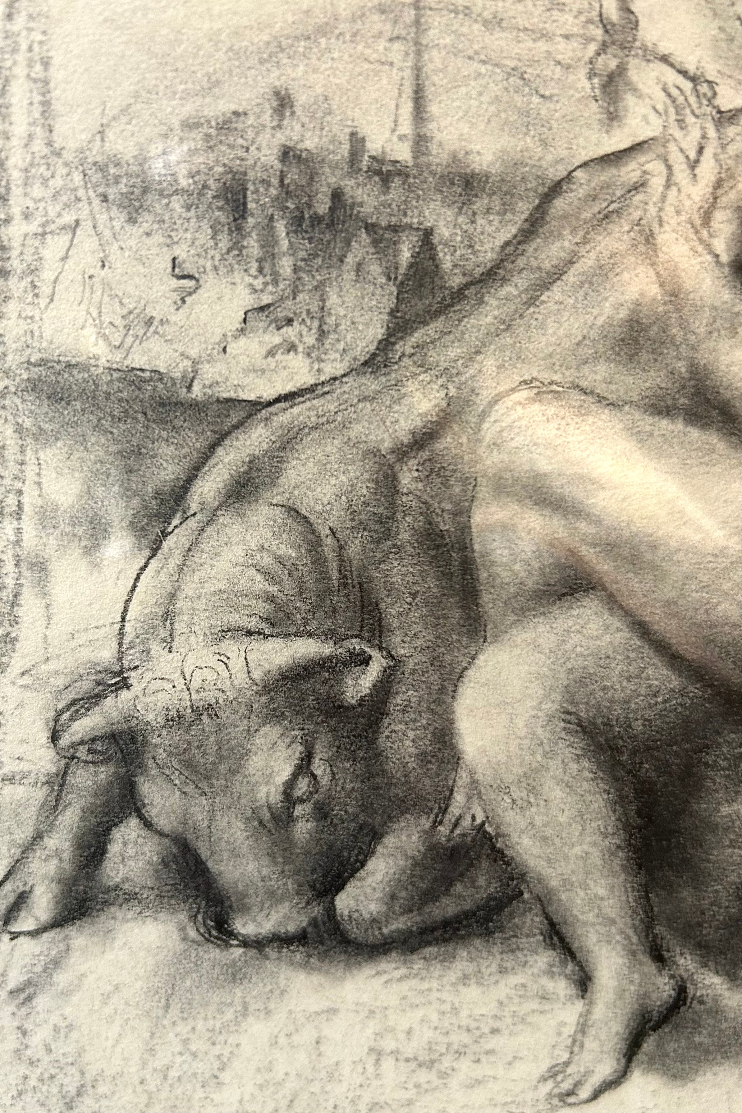 Victor Hume Moody - Europa and the Bull, graphite on paper, 20th century - Darnley Fine Art