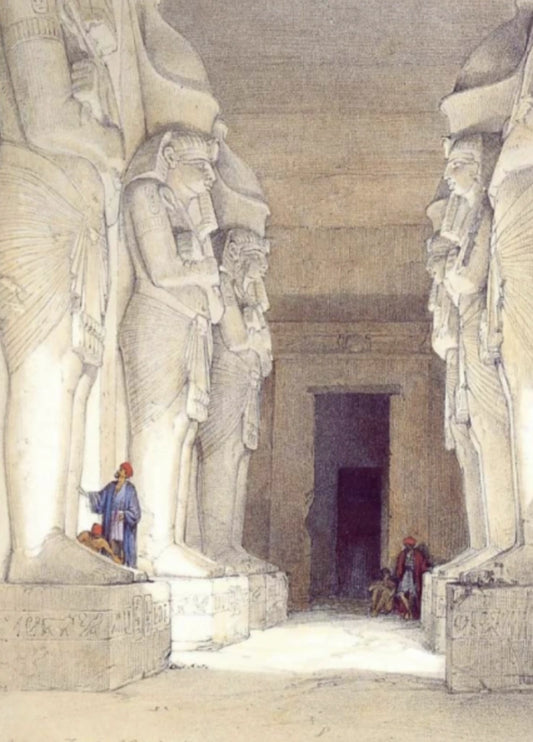 David Roberts - Excavated Temple of Gyrshe, lithograph, 19th century - Darnley Fine Art
