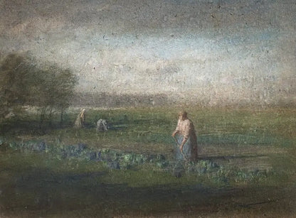 Manner of Jean Francois Millet - Field Workers, pastel on paper, 19th century - Darnley Fine Art