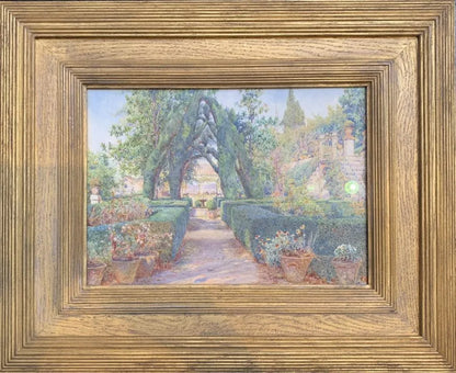 Ernest Arthur Rowe - Flower Gardens at Generalife, Granada, watercolour on paper, 19th century - Darnley Fine Art