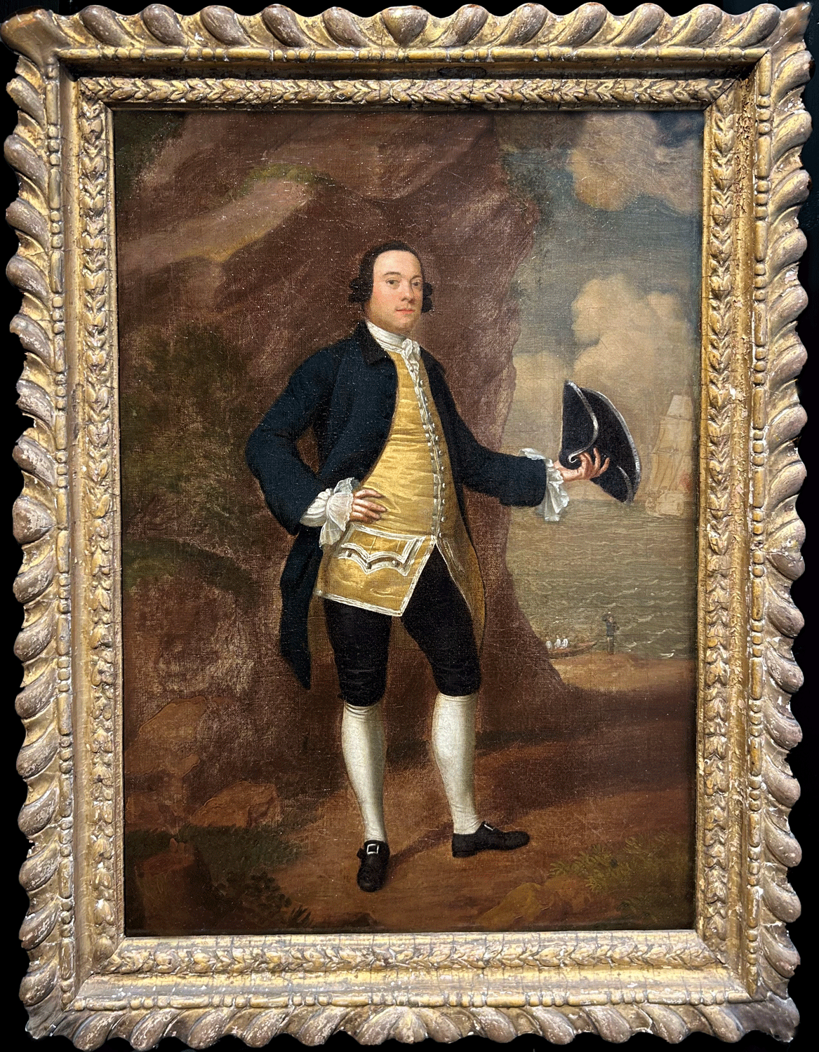 Francis Hayman - Portrait of a Privateer, oil on canvas, 18th century - Darnley Fine Art