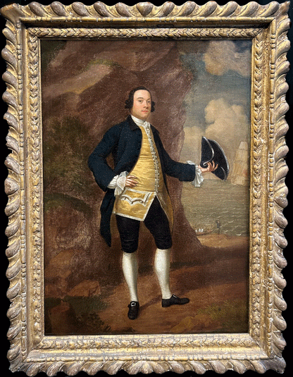 Francis Hayman - Portrait of a Privateer, oil on canvas, 18th century - Darnley Fine Art