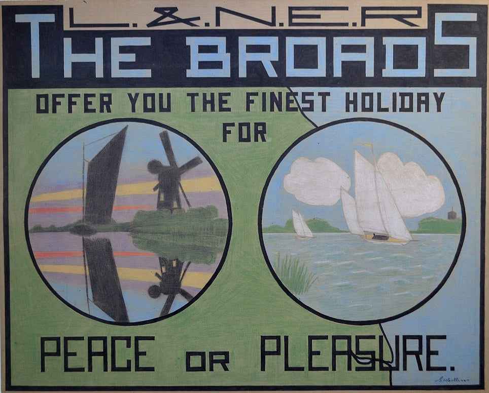 G.H. Collins- The Broads, pastel and watercolour, 20th century - Darnley Fine Art