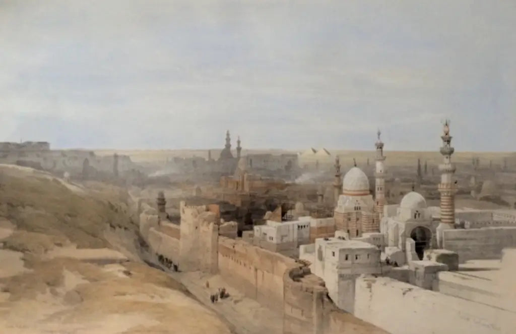 David Roberts - General view of Cairo from the West, lithograph, 19th century - Darnley Fine Art