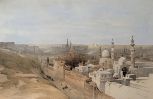 David Roberts - General view of Cairo from the West, lithograph, 19th century - Darnley Fine Art
