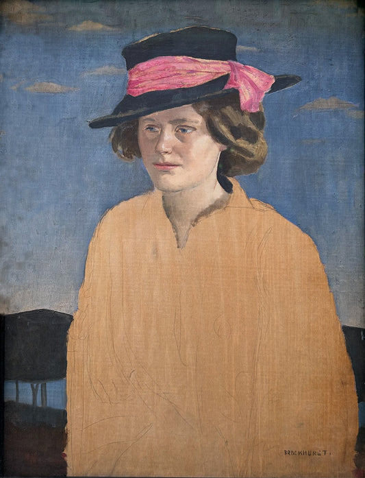 Gerald Leslie Brockhurt - Portrait of Marguerite Folin, oil on panel, 20th century - Darnley Fine Art