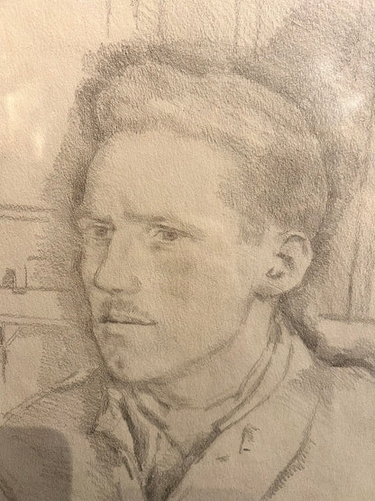 Gordon Noel Scott - Portrait of a Non Combatant Soldier, graphite on paper, 20th century - Darnley Fine Art