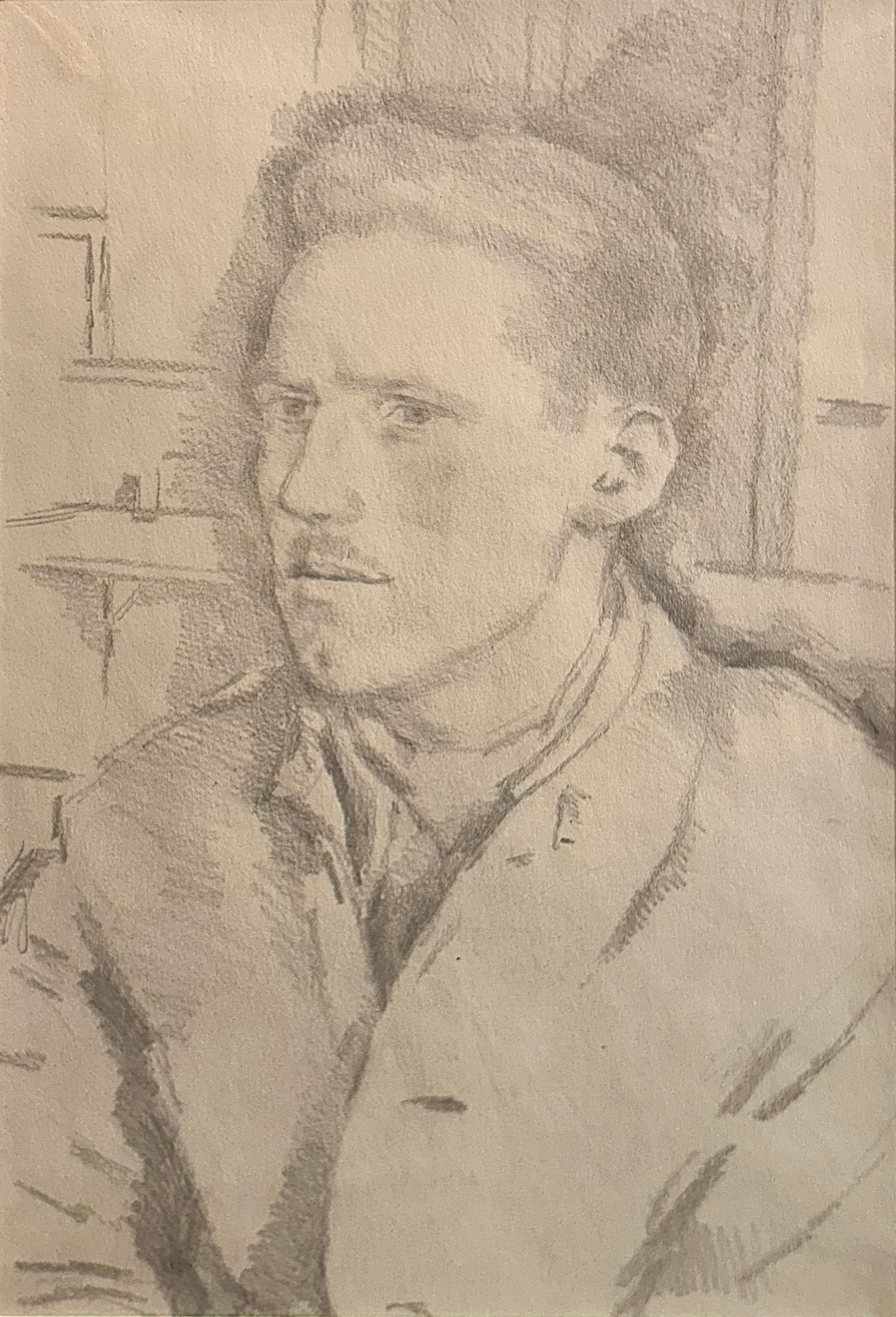 Gordon Noel Scott - Portrait of a Non Combatant Soldier, graphite on paper, 20th century - Darnley Fine Art