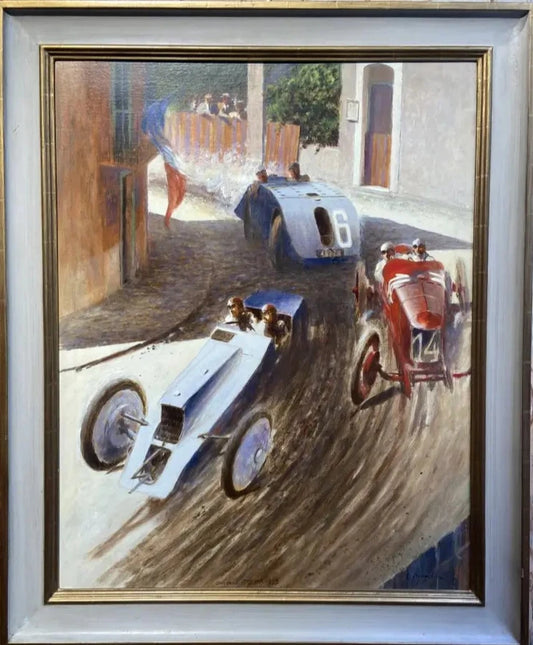 L Borgelin - Grand Prix Tours 1923, oil on canvas, early 20th century - Darnley Fine Art