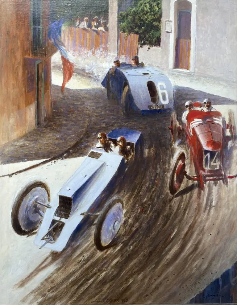 L Borgelin - Grand Prix Tours 1923, oil on canvas, early 20th century - Darnley Fine Art