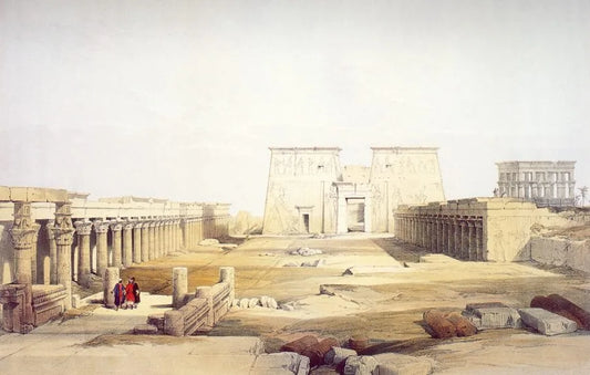 David Roberts - Grand Approach to the Temple of Philae, Nubia, lithograph, 19th century - Darnley Fine Art
