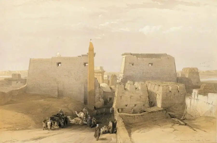 David Roberts - Grand Entrance to the Temple of Luxor, lithograph, 19th century - Darnley Fine Art