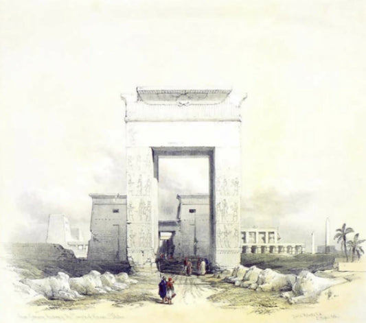 David Roberts - Great Gateway leading to the Temple of Karnak, Thebes, Title Vignette, lithograph, 19th century - Darnley Fine Art