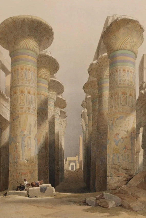 David Roberts - Great Hall at Karnak, Thebes, lithograph, 19th century - Darnley Fine Art