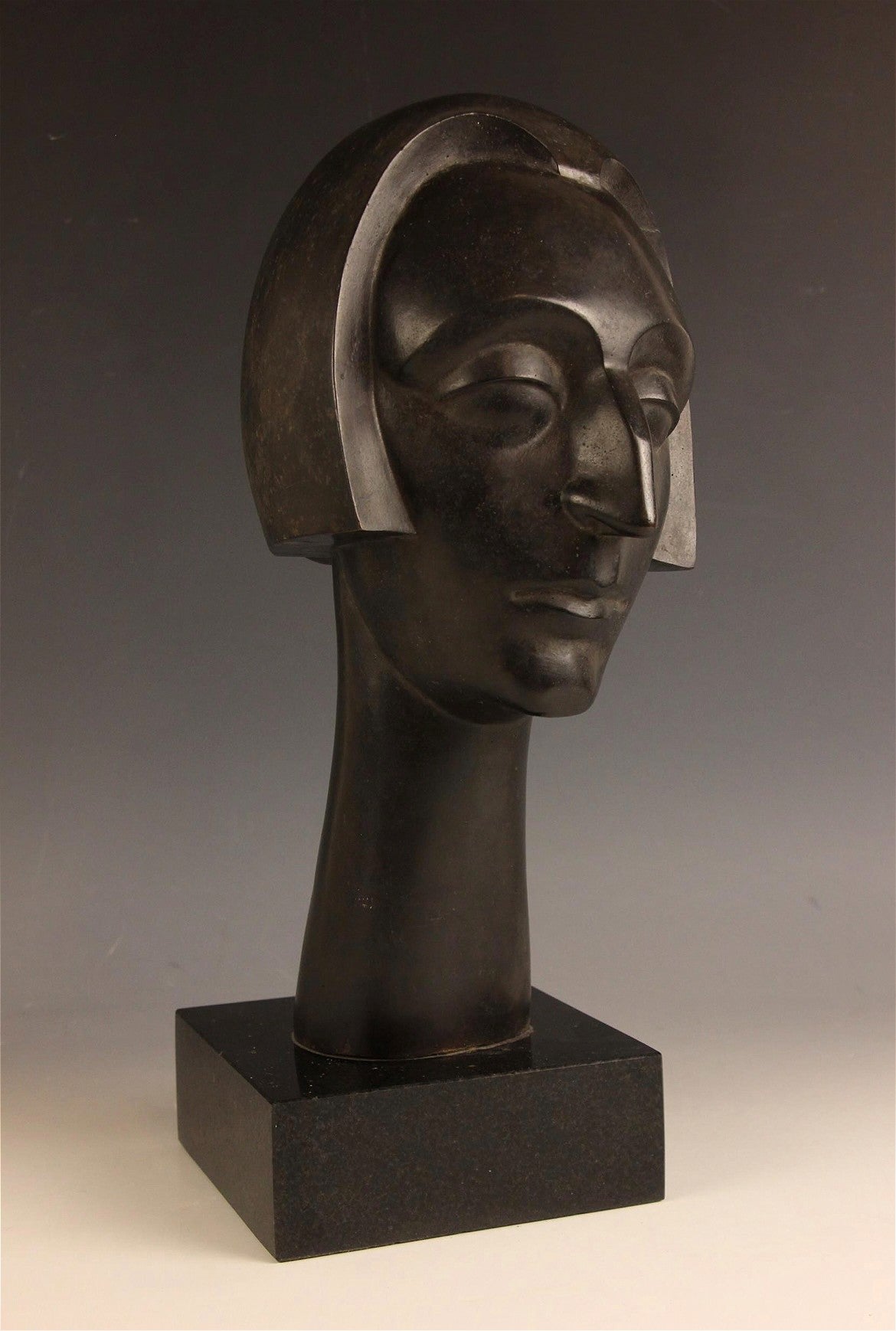 Maurice Lambert - Head of Edith Sitwell, patinated bronze, 20th century - Darnley Fine Art
