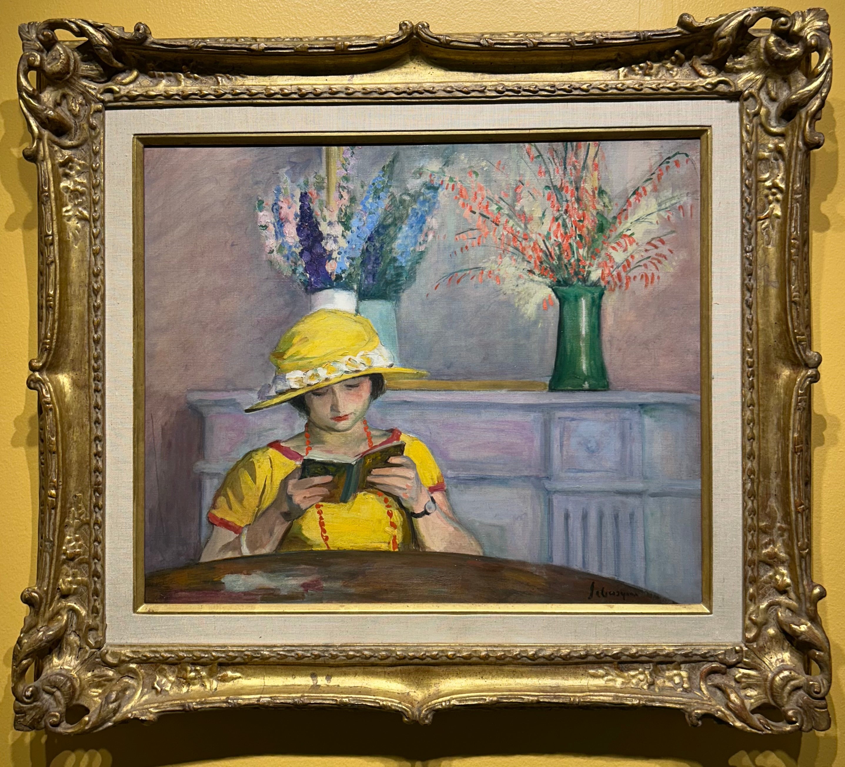 Henri Lebasque - La Lecture, oil on canvas, 19th century - Darnley Fine Art