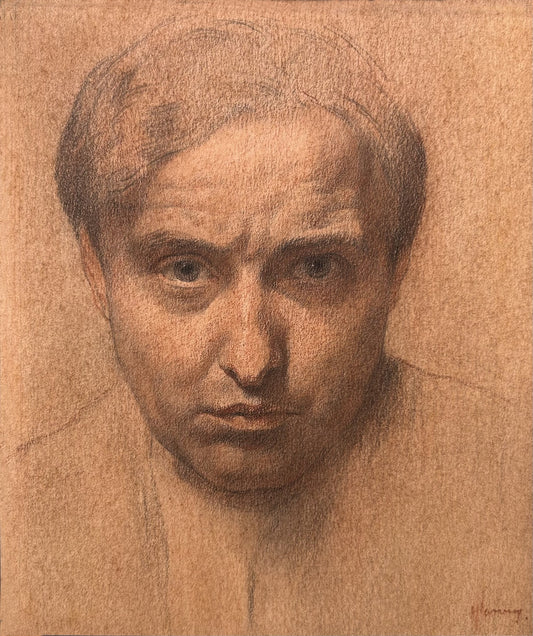 Herbert Johnson Harvey - Self-Portrait, pastel on paper, early 20th century - Darnley Fine Art 