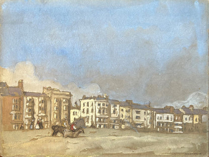 Horace Mann Livens - Littlehampton, watercolour, gouache and black chalk on paper, early 20th century - Darnley Fine Art