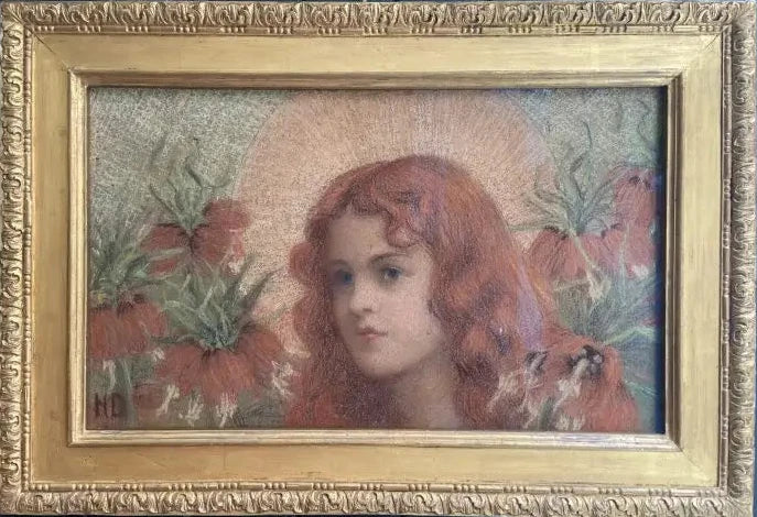 British School - Imperial Beauty, pastel on paper on canvas, 20th century - Darnley Fine Art