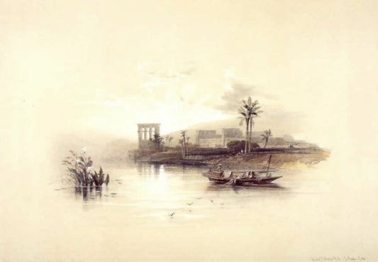 David Roberts - Island of Philae by Sunset, lithograph, 19th century - Darnley Fine Art