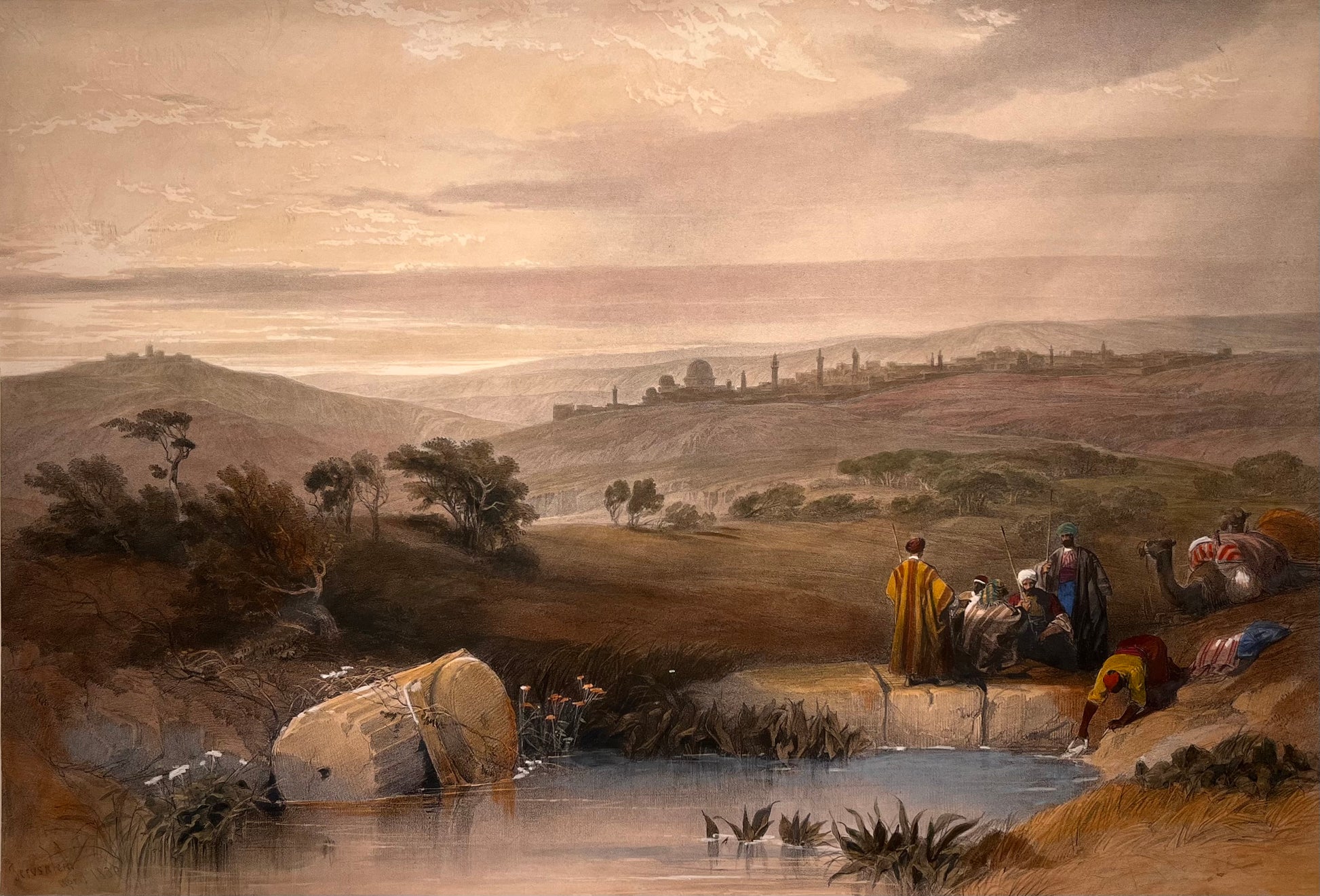  David Roberts - Jerusalem from the North, lithograph, 19th century - Darnley Fine Art
