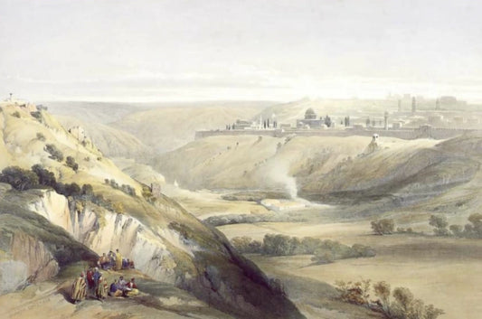 David Roberts - Jerusalem from the Mount of Olives, lithograph, 19th century - Darnley Fine Art