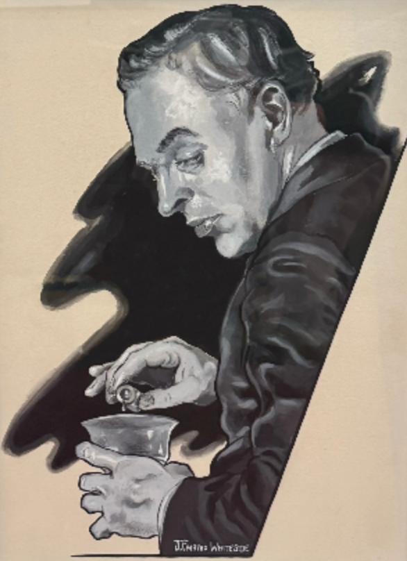 Joan Fairfax Whiteside - Sidelong Glance, gouache on paper, 20th century - Darnley Fine Art