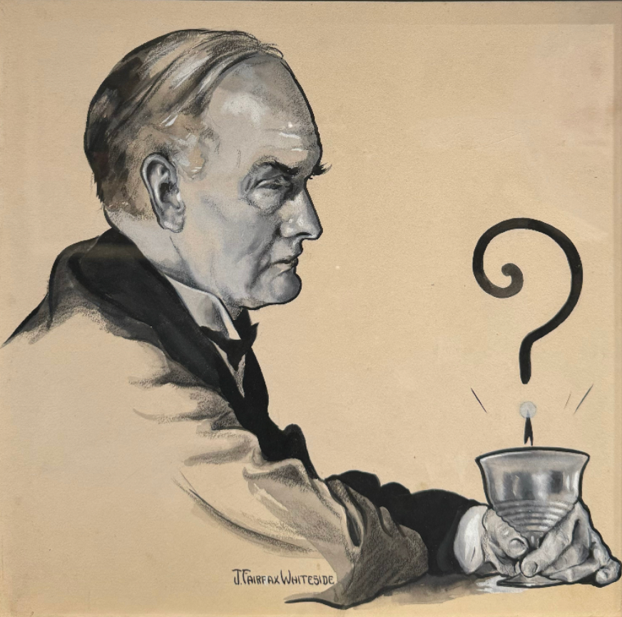 Joan Fairfax Whiteside - The Question, gouache on board, 20th century - Darnley Fine Art