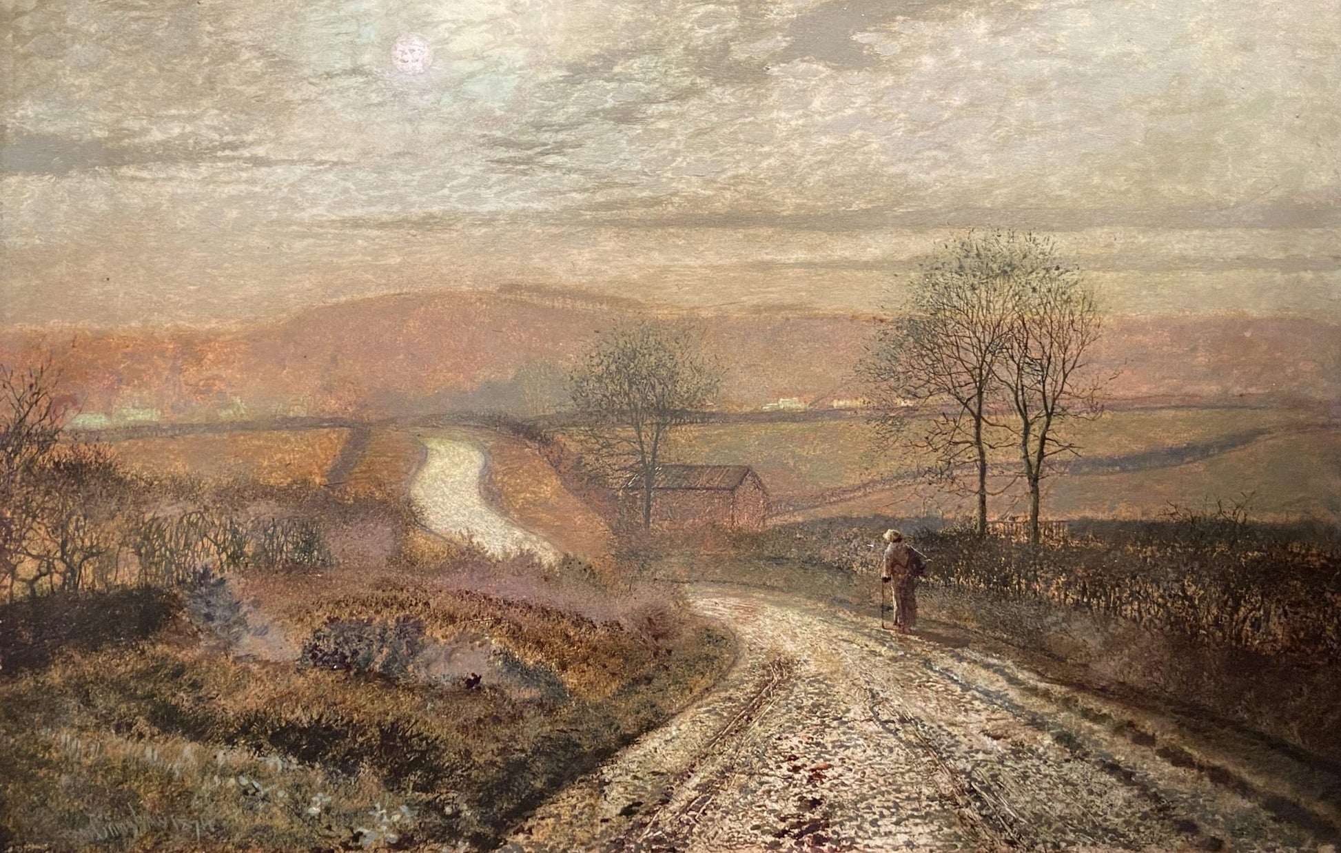 John Atkinson Grimshaw - Scalby Road, Scarborough, oil on panel, 19th century - Darnley Fine Art