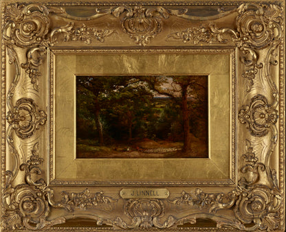 John Linnell - A Shaded Rural Idyll, oil on paper on board, 19th century - Darnley Fine Art