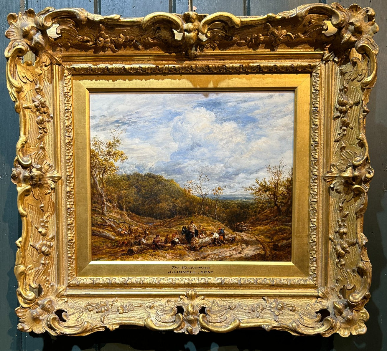 John Linnell - The Woodcutters, oil on panel, 19th century - Darnley Fine Art